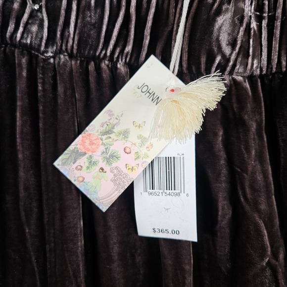 $365 NEW Johnny Was Velvet‎ Wide Leg Pant XXL Butterfly Embroidered Brown - Picture 8 of 16